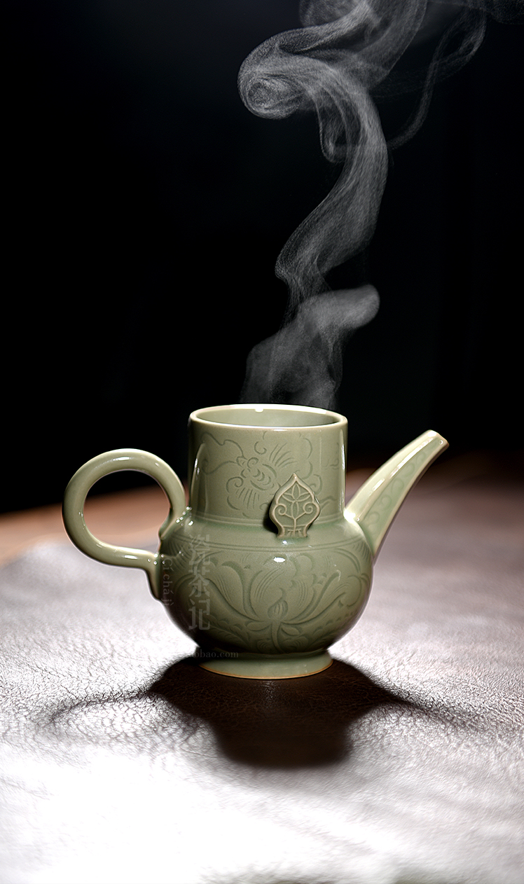 龙泉青瓷公道杯 龙泉青瓷纯仿古越窑执壶分茶器公道杯梅子青茶壶茶道