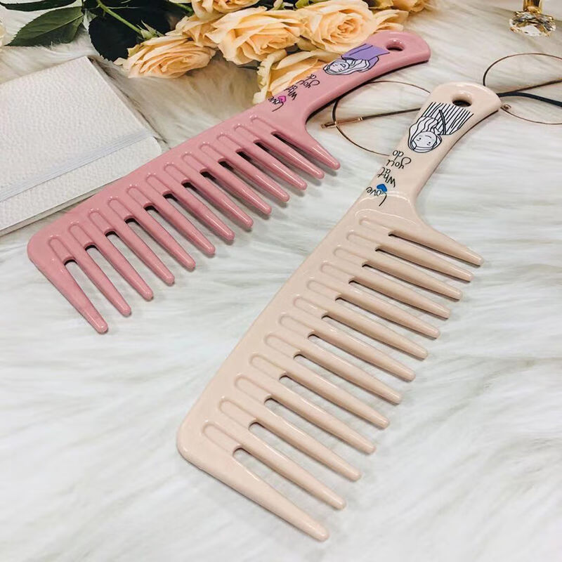 楔木杳优品卷发专用超大齿梳发按摩梳加厚大梳子防静电折不断护理梳