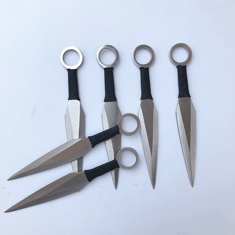 飞刀子飞镖暗器直飞飞镖刀旋飞刀具绑腿重头练习飞刀组合红黑绳白