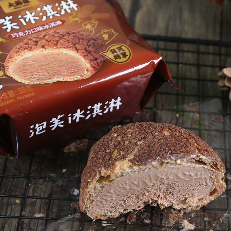 大桥道 泡芙冰淇淋 55g*6枚 香草口味 巧克力夹心 甜点冷冻 雪糕冰激