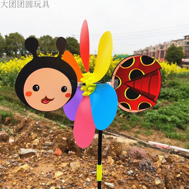 玩具七彩风车动物卡通立体塑料大风车装饰礼物地摊批发 尾巴毛毛虫 20