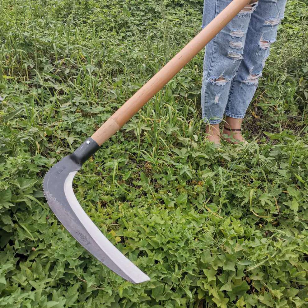 镰刀户外长柄大杉镰农用割草廉刀除草刀户外开荒割芦苇割荒草镰刀 杉