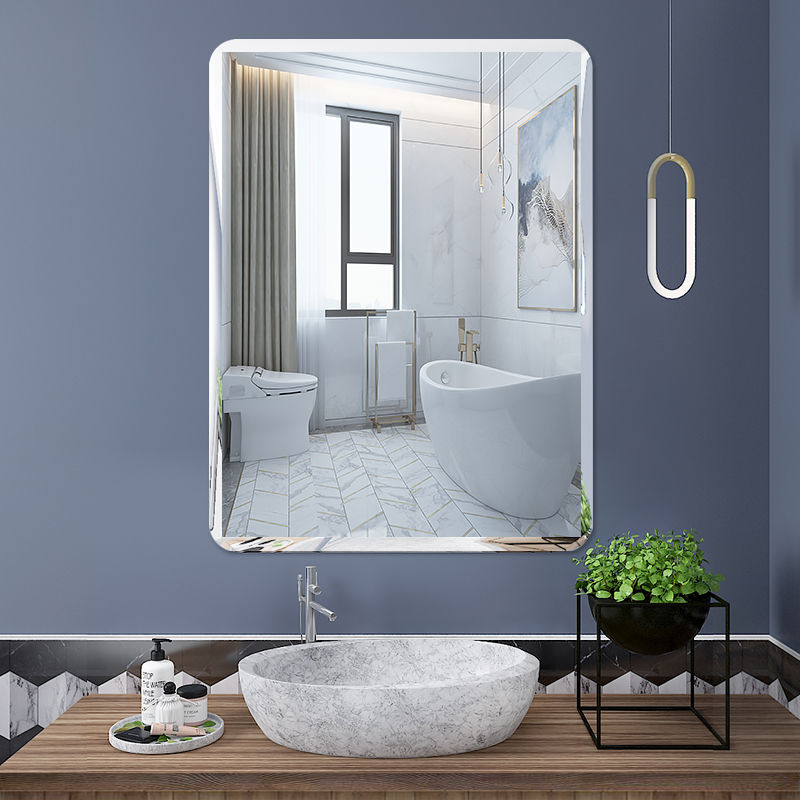 镜子贴墙全身穿衣镜粘贴 浴室镜子贴墙免打孔洗手间挂墙玻璃化妆卫生