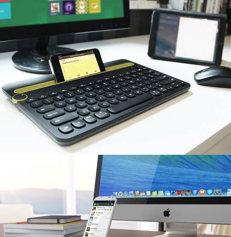 ipad苹果安卓平板手机笔记本电脑通用便携 罗技k480黑色 pebble鼠标