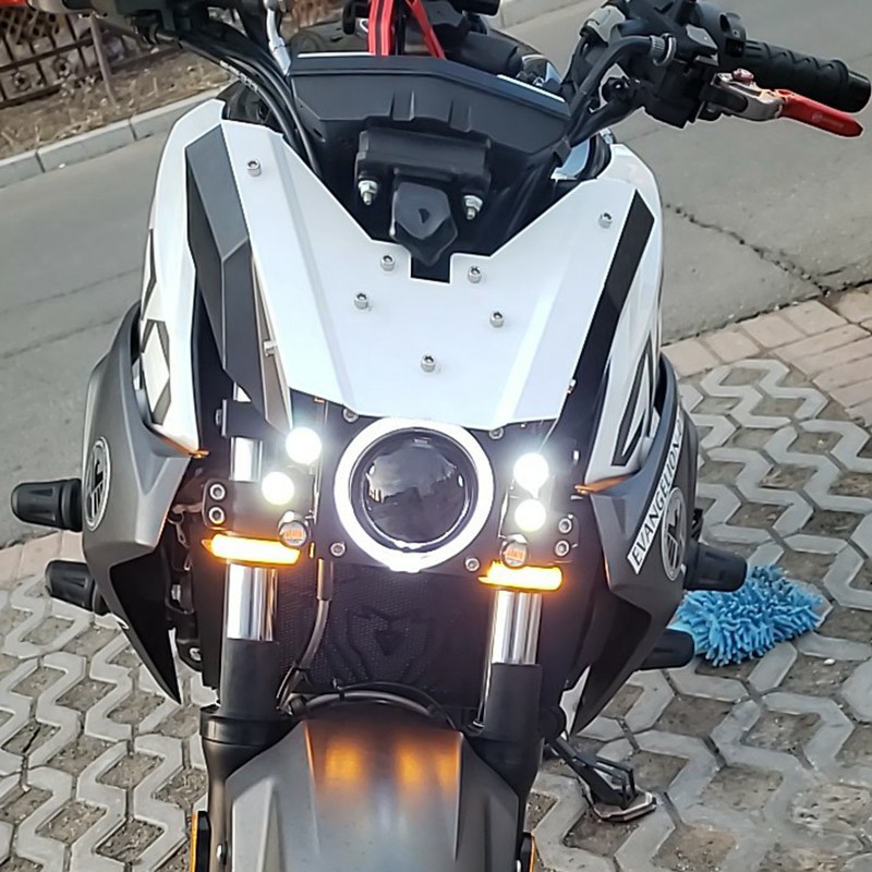 适用于摩托车新款改装配件追600 黄龙600车头 春风650nk大灯总成 小