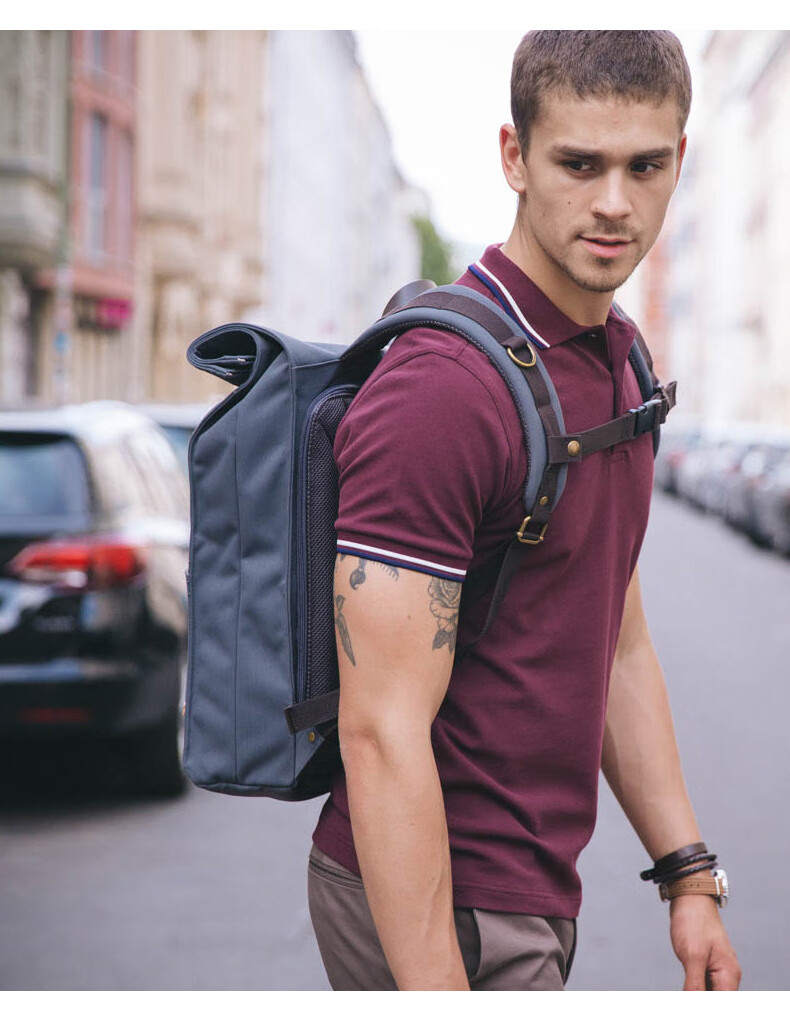 618推荐 「property of 柏林系列」荷兰牛皮通勤男士骑行双肩包 alex