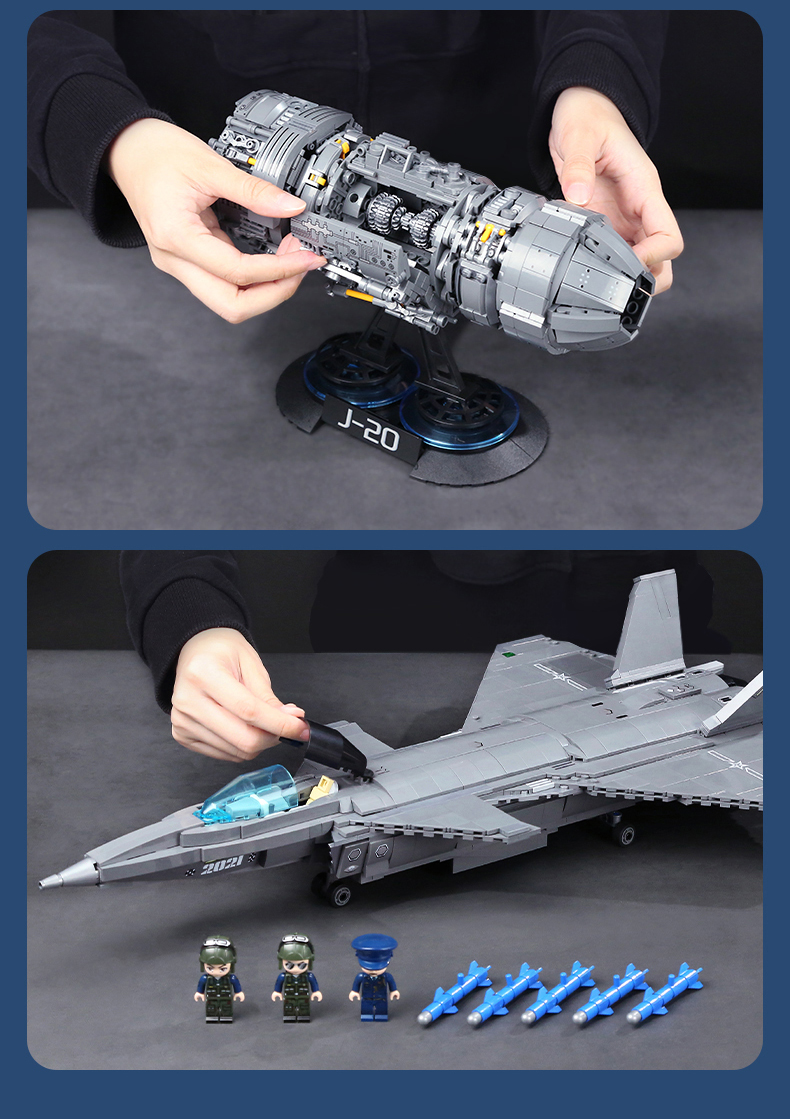 乐高lego歼20积木飞机高难度大型战斗机拼装模型男孩子军事运输机