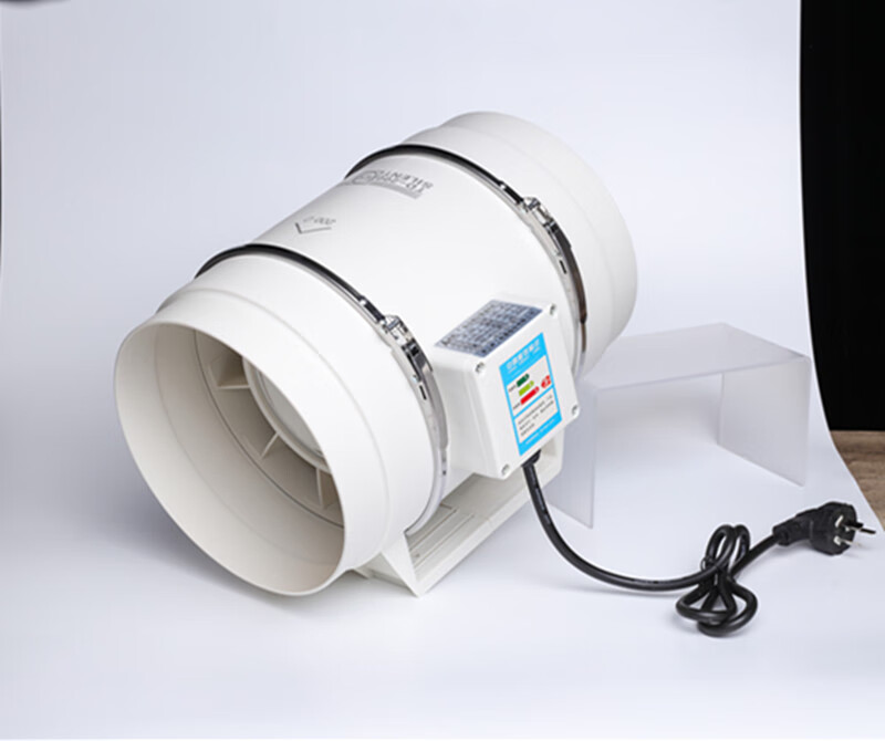 管道风机8寸涡轮排气扇增压斜流静音强力圆形换气扇除甲醛抽风机 8寸