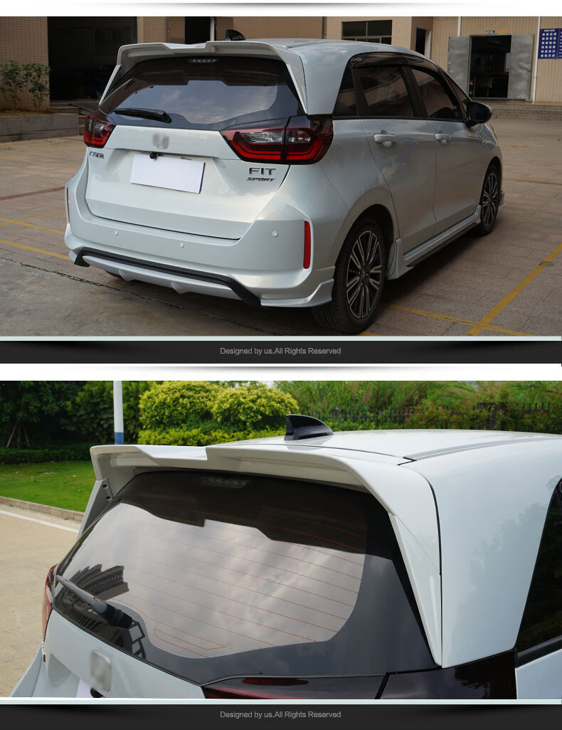 mitcr-kf3 适2021款飞度尾翼 四代新飞度改装运动gr9无损定风翼顶翼