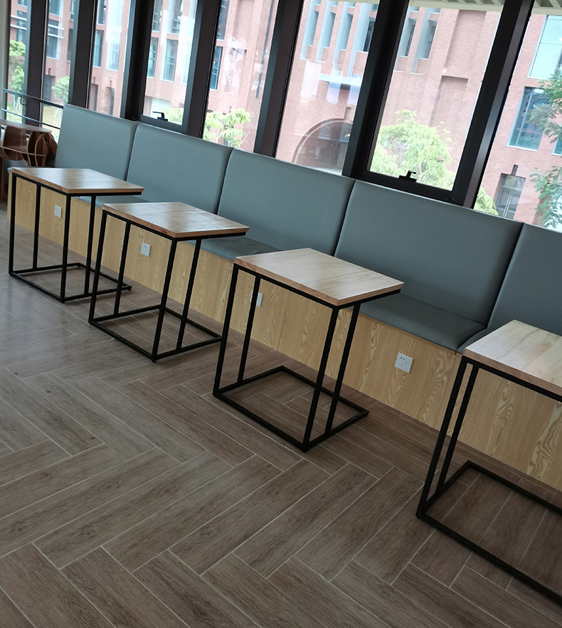 图书馆阅览室学校实木桌椅培训机构休息区早教培训书店桌椅组合夹板长