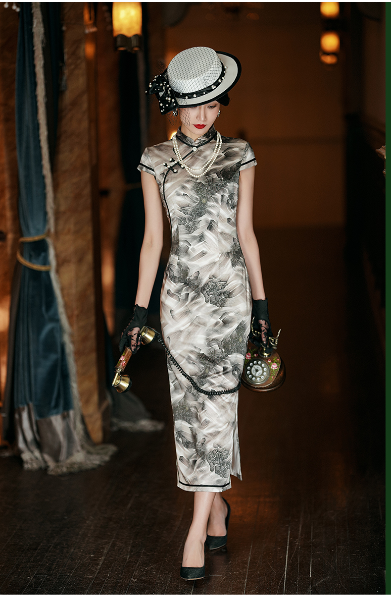 yovor品牌旗袍高端改良真丝复古民国优雅2022年新款走秀年轻日常款月