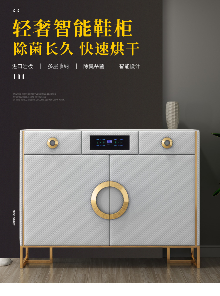 伊琦美 轻奢鞋柜后现代简约家用智能杀菌消毒除臭烘干进门入户玄关隔断柜 1米普通款(3色可选) 整装