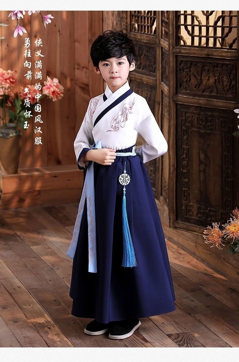 儿童古装男孩子中秋节衣服传统服饰春秋季216岁中国风帅气侠客小定制