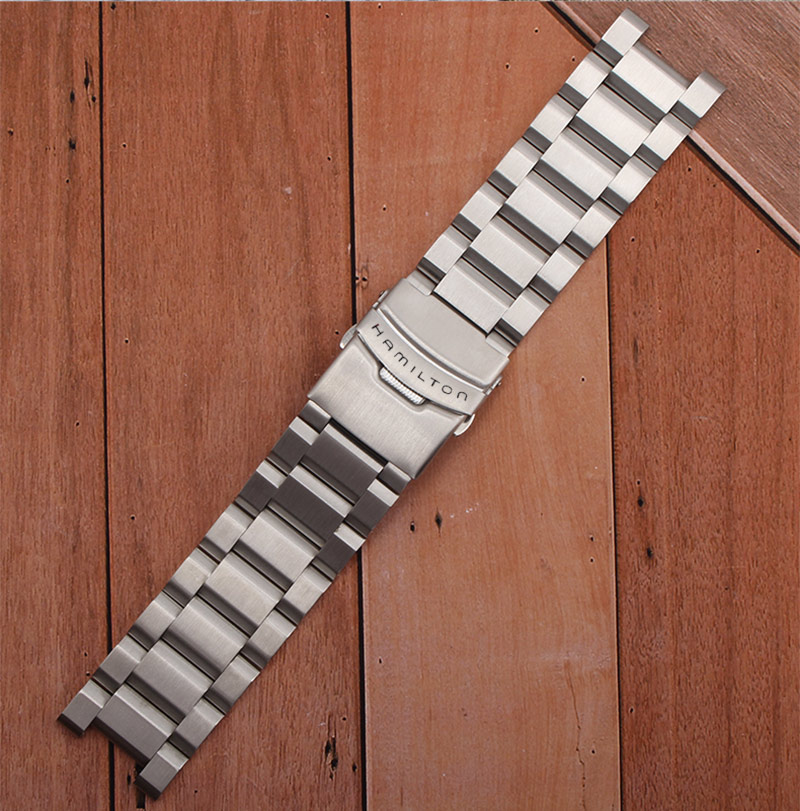 适用于汉密尔顿表带 汉米尔顿魔鬼鱼定制精钢表带 h78615135凹口表链