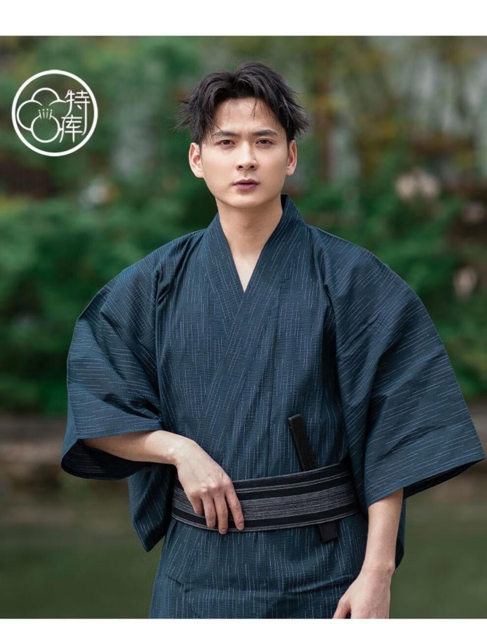 法国kj夏季男传统浴衣日本长袍日式透气和服夏日祭写真服装密室剧本