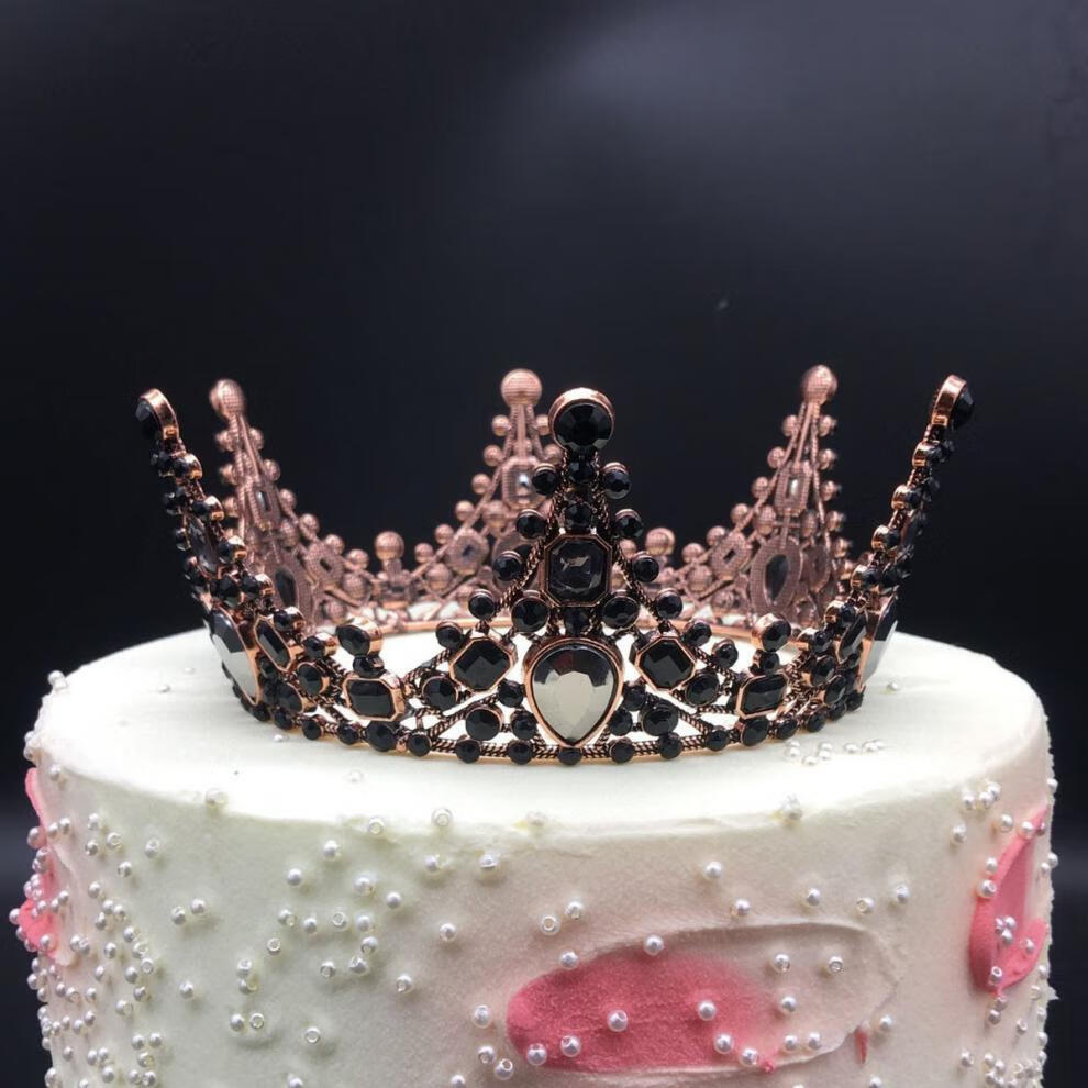现货直发日蛋糕装饰皇冠摆件生日派对女王王冠蛋糕插件烘焙蛋糕装饰