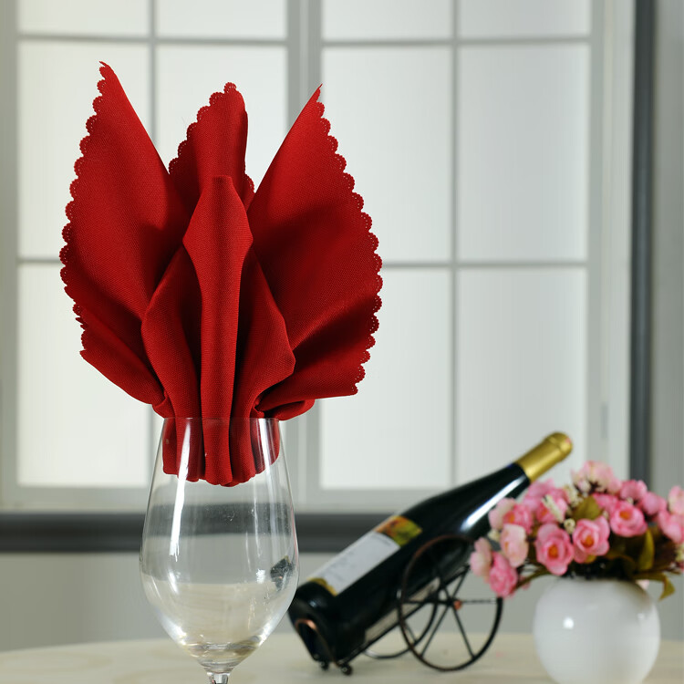 素色纯色西餐口布酒店西餐厅餐巾布擦杯布口布折花多色可选黄色4848cm