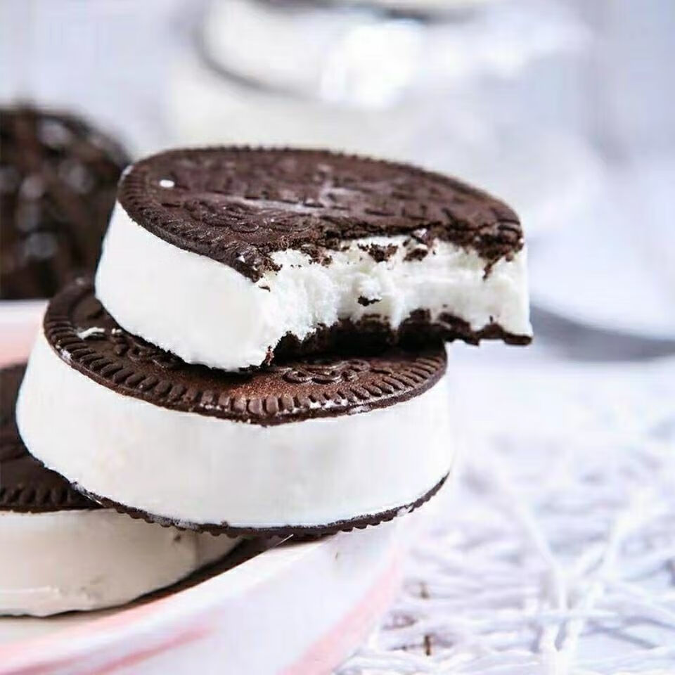 奥卡龙奥利奥夹心香草曲奇口味冰淇淋雪糕整箱橘田部落 奥卡龙香草3盒