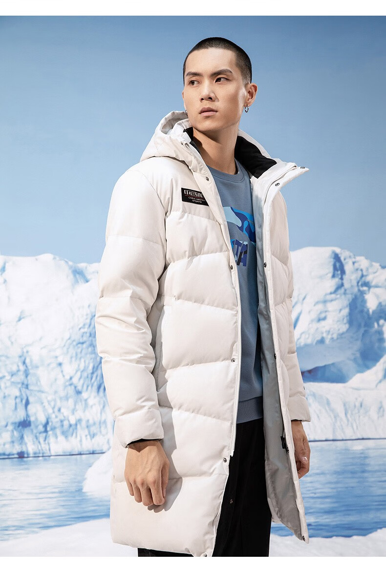 安踏(anta)羽绒服男服冬季新款中国冰雪系列中长款轻薄舒适保暖防寒防