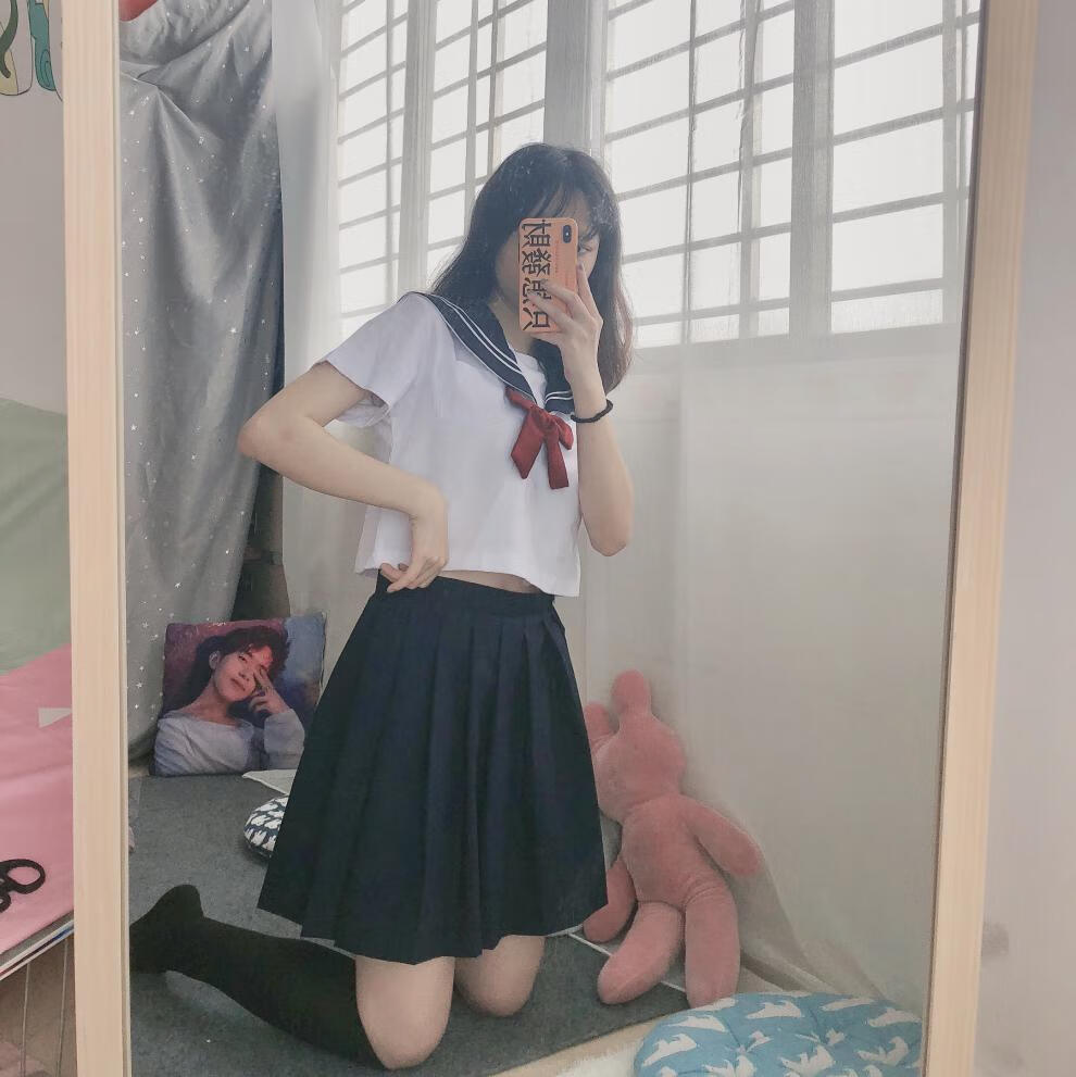 青间白鹿jk制服jk水手服女白黑三本jk制服裙基础款正统不良秋冬学院风