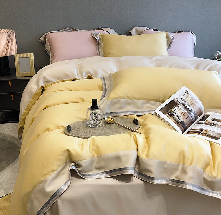 npkm品牌 双面莱赛尔纤维四件套高颜值轻奢简约床上被套丝滑裸睡冰凉