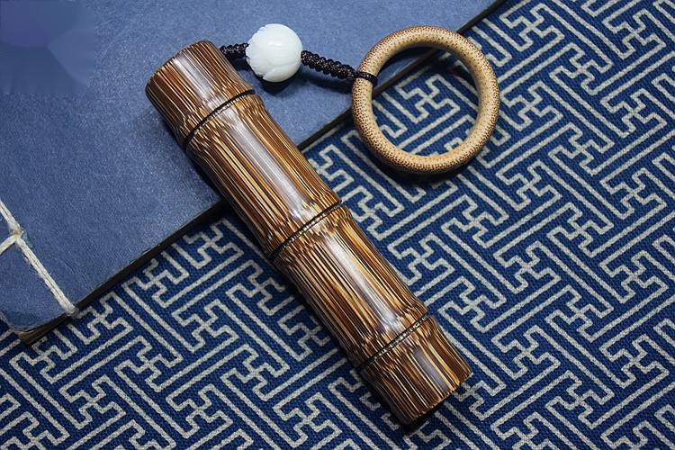 竹把件金丝竹实心竹手把件竹子手把件竹节男士随身把玩包浆文玩玉竹把