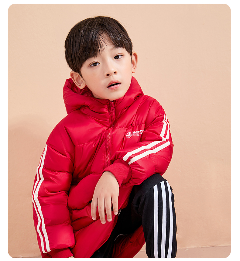 雅鹿童装儿童服男童中长款洋气中大童男孩冬装白鸭绒加厚外套灰色120