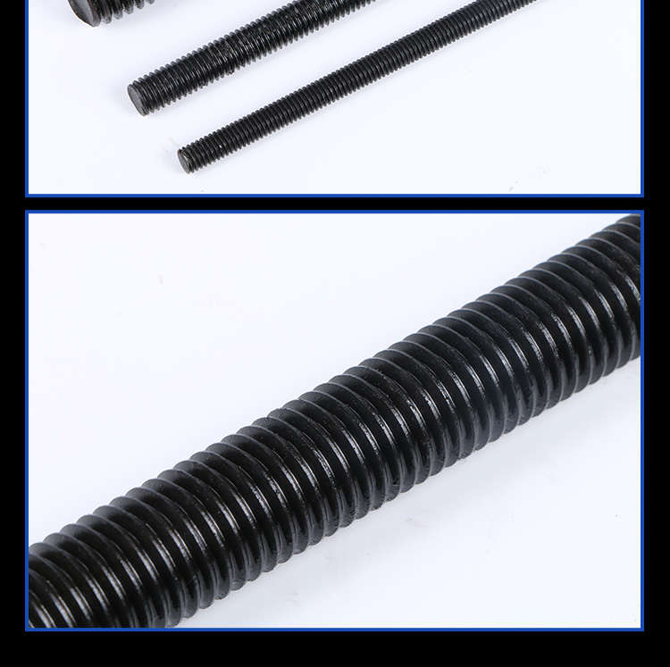 馨霆高强度全牙丝杆黑色全螺纹牙条通丝细螺杆88109129级m6m48米白色m