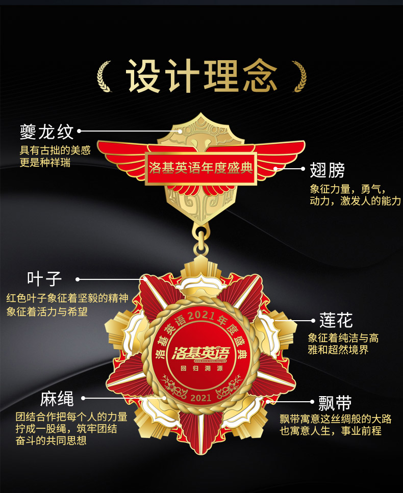 赤槿高档轻奢 送朋友同事勋章定制劳动工作者奖章设计勇士功勋章定做