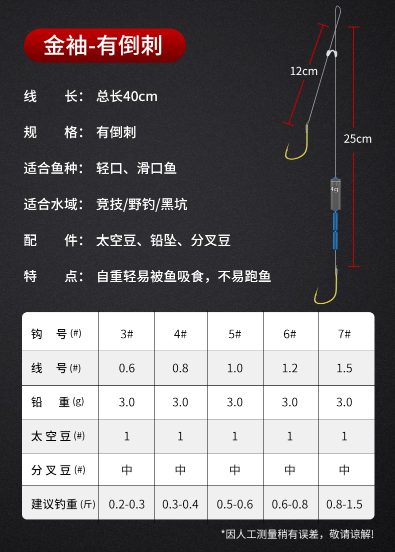 富源百川跑铅仕挂绑好的子线双钩钓鱼钩带铅坠成品伊豆伊势尼金袖伊豆