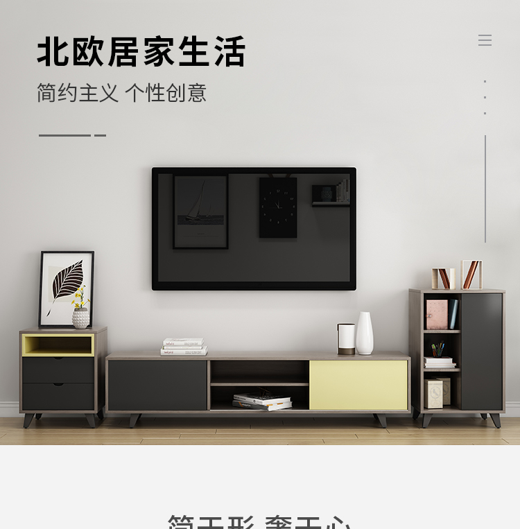 逸恋 床头柜斗柜小户型客厅沙发边柜餐厅储物收纳柜置边柜北欧简约现代 二斗