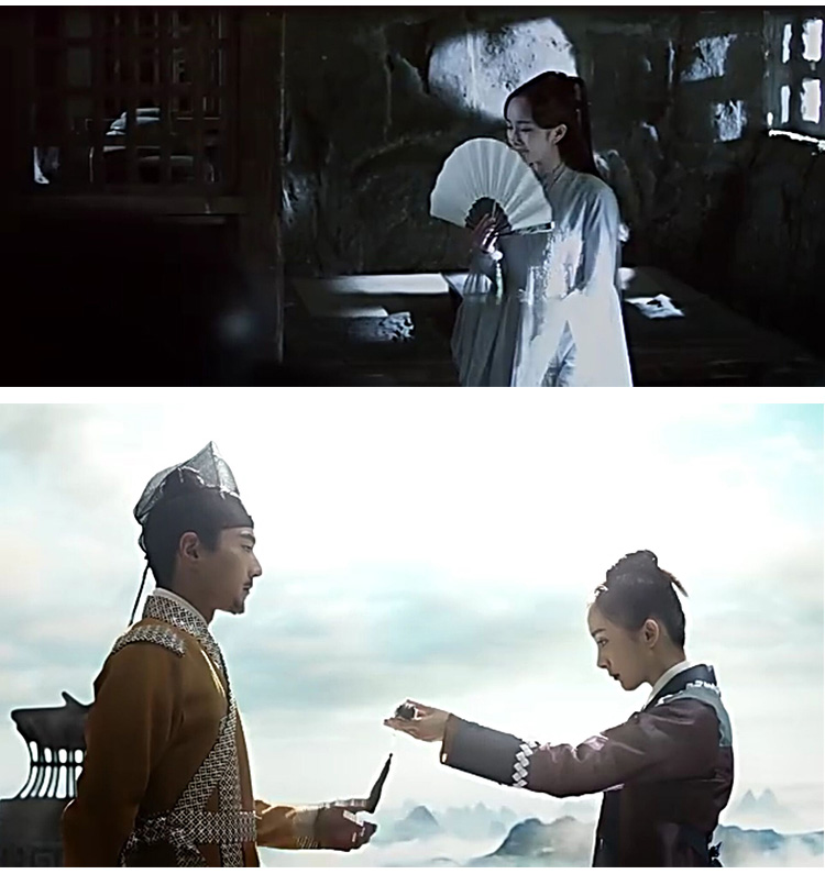 玉清昆仑扇三生三世十里桃花杨幂白浅同款扇子手绘中国古风折扇女宫铃