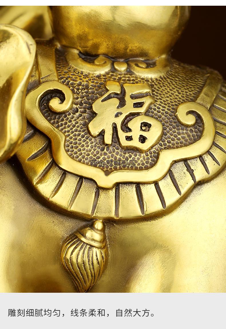 财象高升摆件 禅意阁纯铜大象摆件铜象吸水铜大象一对开业礼品招客厅