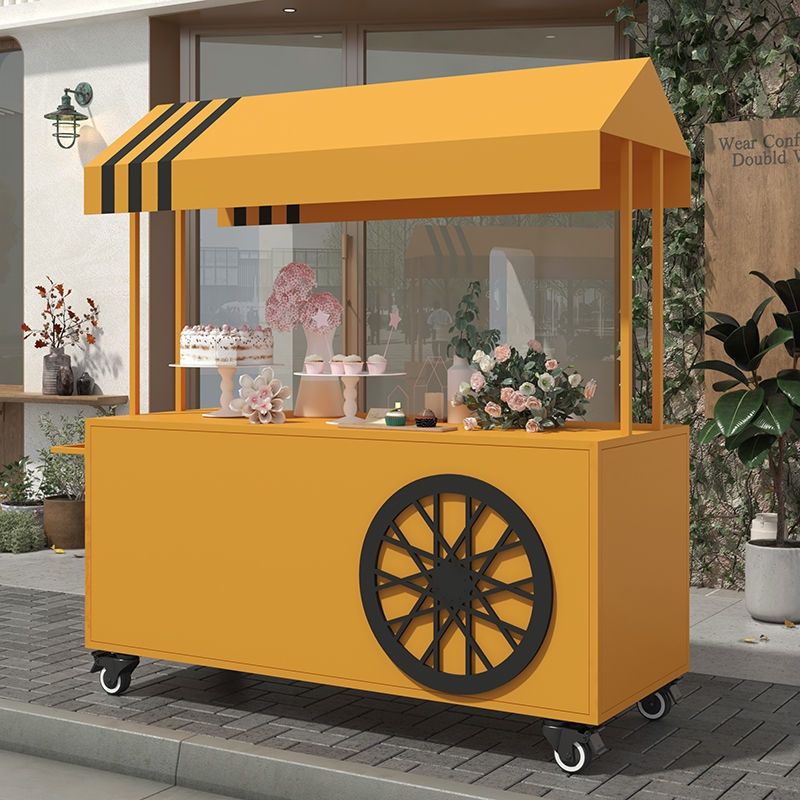 摆地摊移动手推车网红铁艺花车摆摊神器美食街广场商场促销车集市门店