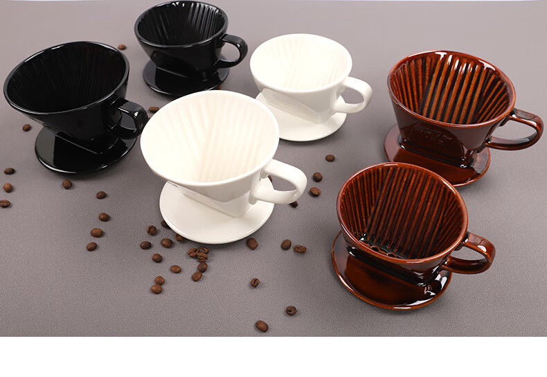 日本kalita扇形滤杯三孔扇形手冲咖啡陶瓷滤杯滴漏式单品咖啡过滤杯