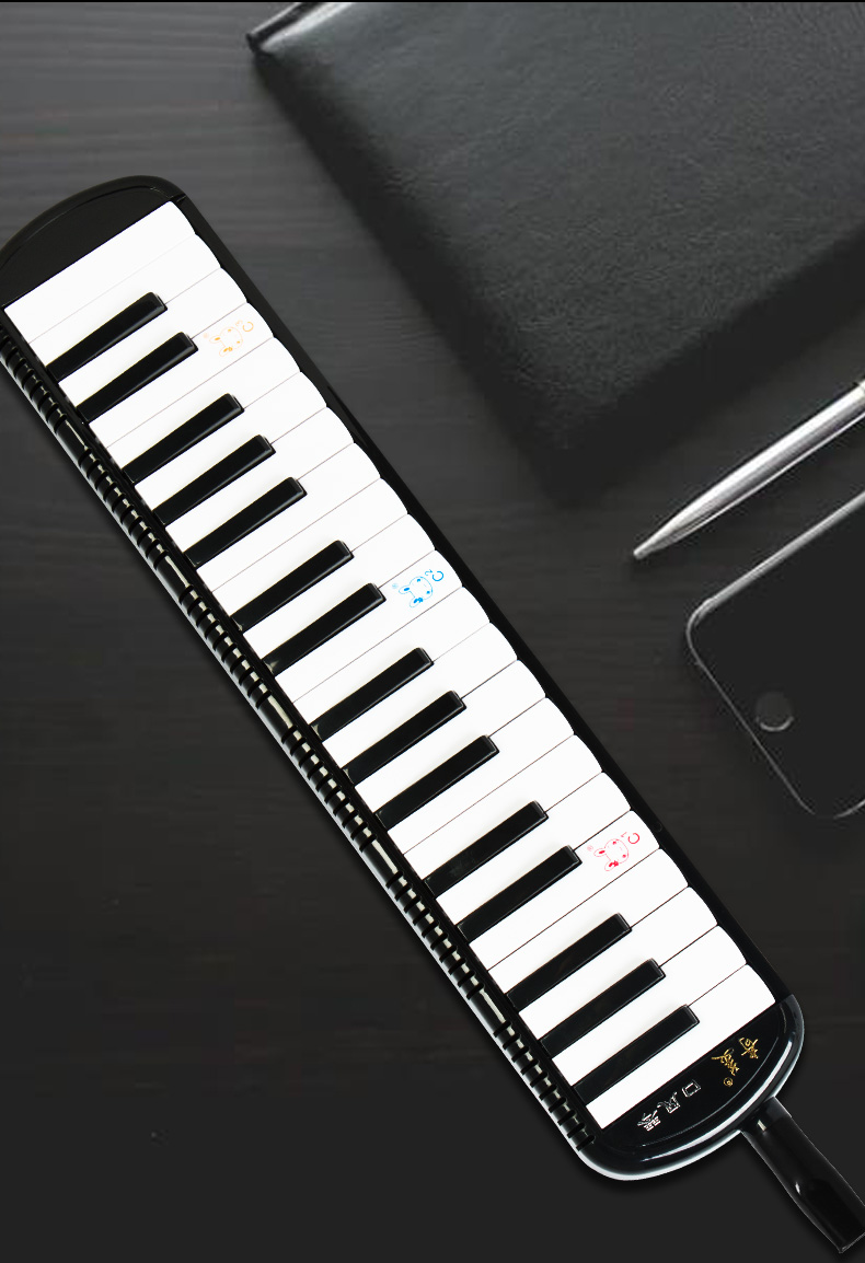 奇美口风琴37键学生用eva轻体硬盒黑色初学者儿童乐器小学口吹琴黑色