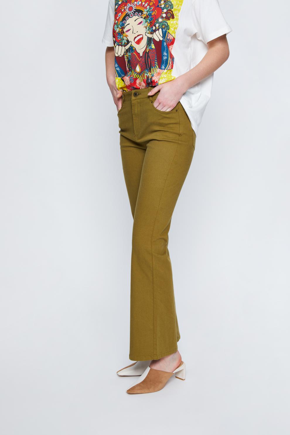 ur春季女装简约日常风休闲喇叭裤wh06s6dn2000 军绿 xs