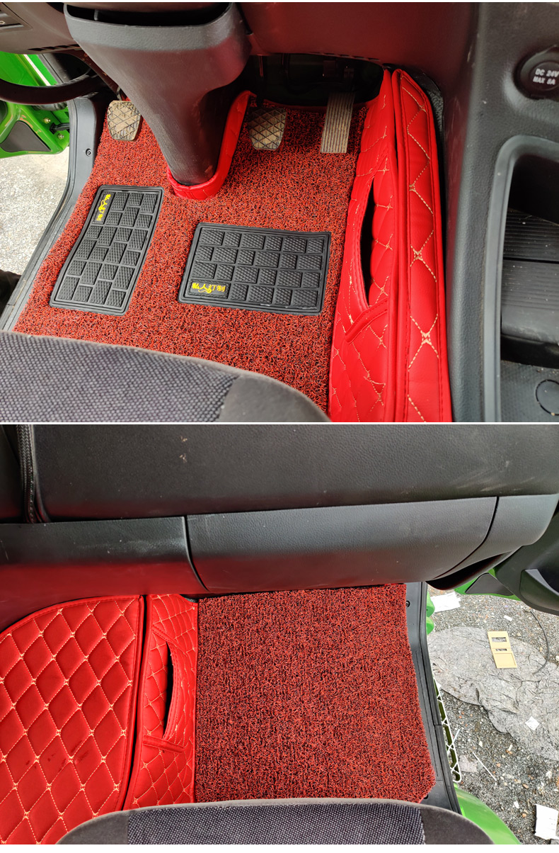 陕汽k3全包围脚垫轩德x3x6翼9x5新m3货车脚踏垫红色丝圈红色双层