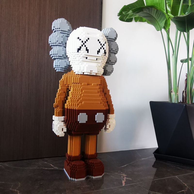 潮流kaws雕塑潮牌积木kaws公仔超大型客厅摆件成年高难度暴力熊潮牌