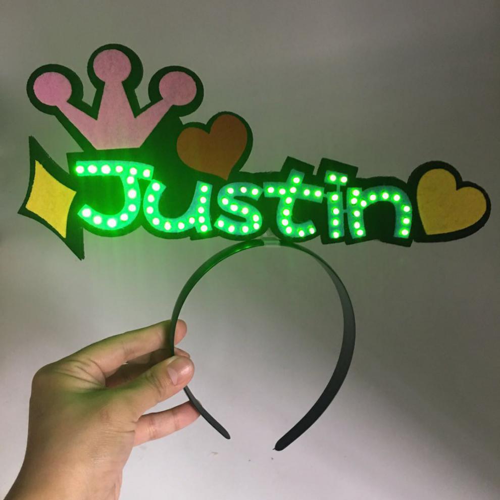 黄明昊应援棒 黄明昊应援发箍justin演唱会荧光棒头灯助威周边发光头