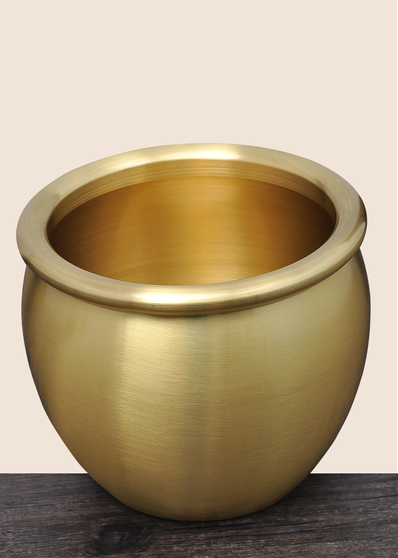 铜水缸摆件铜缸缸水家居客厅办公室装饰工艺品铜缸子乔迁礼品 铜水缸