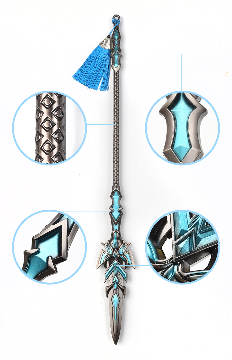 蓝银霸王抢金属蓝银霸王枪唐三蓝鹰霸皇枪 蓝营一米超大号实心 霸王枪