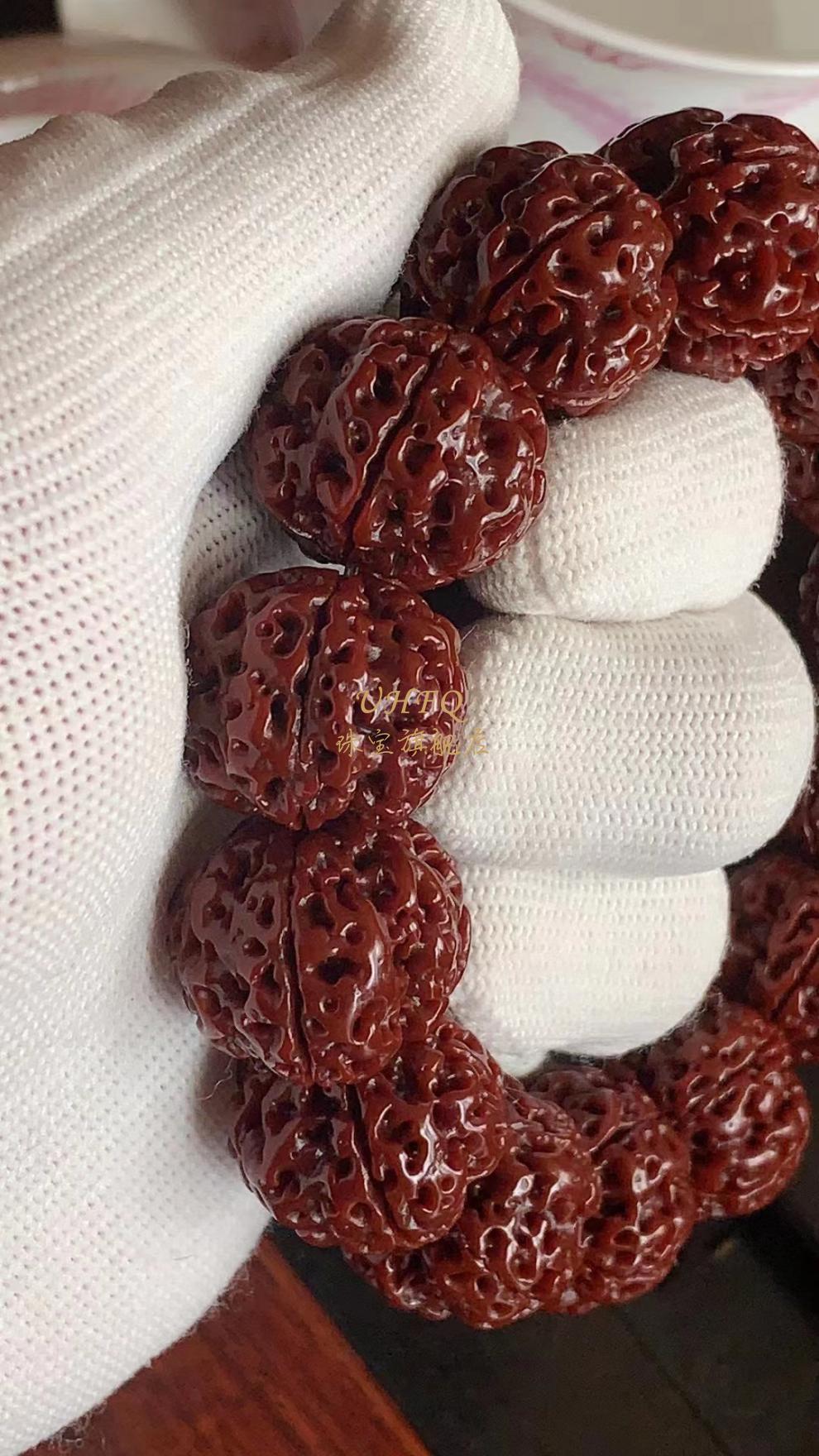 uhfq 精挑机刷包浆尼泊尔大金刚菩提子玉化爆肉蜂窝双龙纹手串男士五