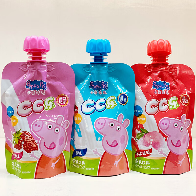 小猪佩奇cc乐乳饮料原味草莓蜜桃味学生儿童营养早餐酸奶饮品新品 【6