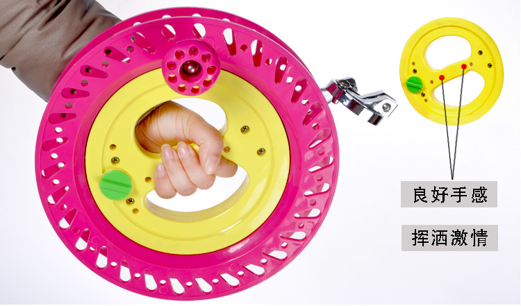 飞悦风筝飞悦大人风筝手握线轮盘防倒转刹车塑料碳纤维轮98绕线轮两用