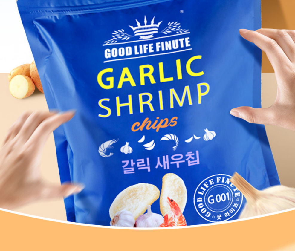山姆趣莱福蒜味虾片巨型薯片超大网红零食1袋240g蟹味虾片超大包