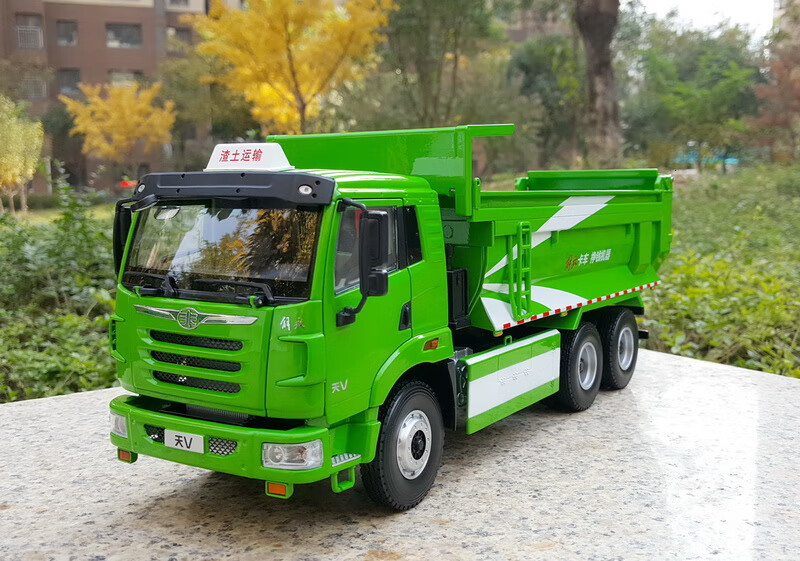 解放天v模型 原厂1:24自卸车翻斗车渣土车 合金工程机械卡车模型车模