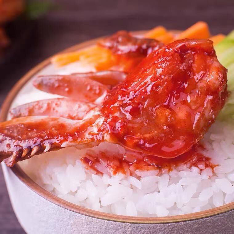 酱韩式酱蟹辣酱蟹泰式辣酱蟹生拌酱花蟹辣炝飞蟹甜辣酱蟹韩国料理1盒