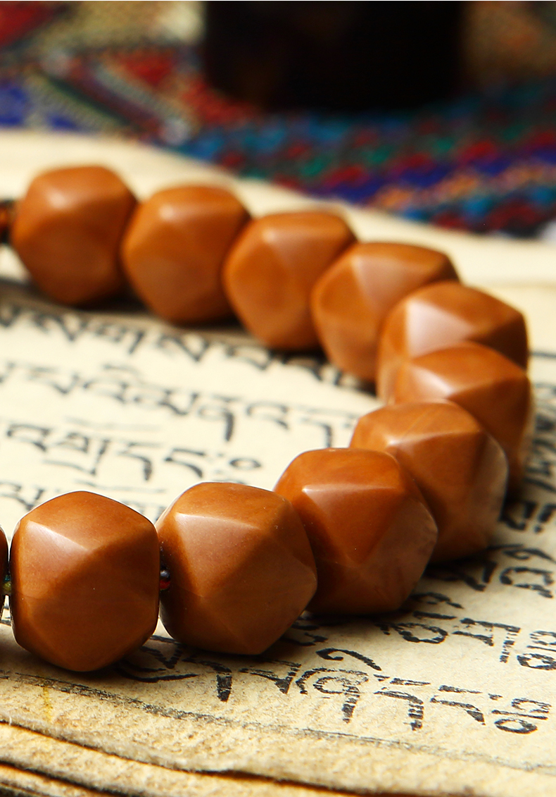 嫚纤唐八棱猴头手串京八棱金丝猴头文玩手串手工雕刻手链男女佛珠轻奢