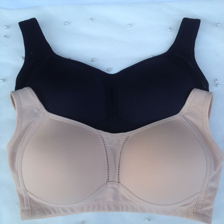 莹嫦文胸468大码无钢圈薄款全罩杯薄模杯抹胸运动睡眠内衣舒 粉色 75b